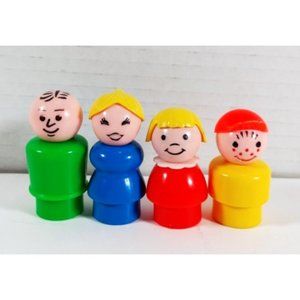 Vintage Fisher-Price Little People Plastic Family Of 4